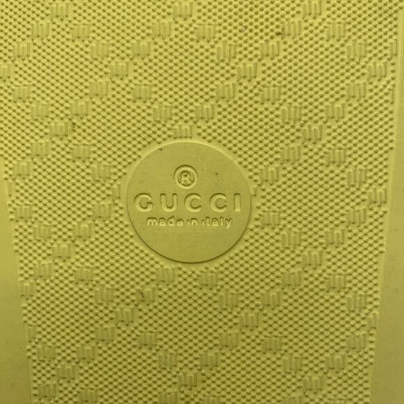 Gucci Canvas Flora Print Slide Sandal EU 36.5 US 6.5 Fluorescent Neon Yellow - Picture 10 of 10